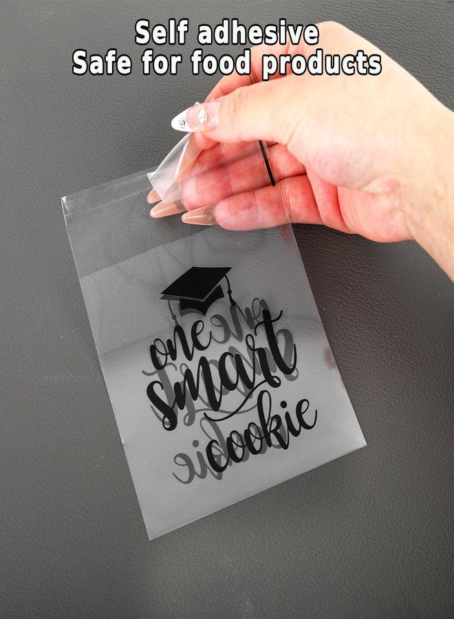 Whaline 320Pcs Graduation Self Adhesive Treat Bags One Smart Cookie Cellophane Gift Bags Clear Candy Bag Plastic Goodie Bag for Congrats Grad Party Snack Cookie Packing Supplies - Image 4